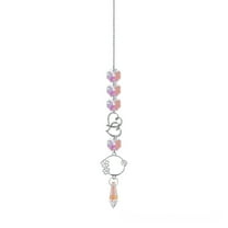 Hmgxay Sunshine Catcher, Handcrafted Crystal Ornament with Pointed Beads, Decorative Sun Catcher for Bedroom, Star and Heart Pendant for Positive Energy