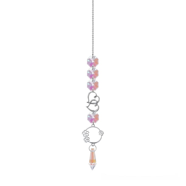Sunshine Catcher Gardening Crafts Bedroom Decoration Silvers Pointed Beads Star Double Heart 5-piece Set Crystal Pendant