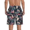 thumbnail image 3 of Kdxio Colorful Tropical Leaves Pattern Mens Casual Shorts - Drawstring Summer Beach Sports Shorts for Men, 3 of 9