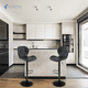 thumbnail image 4 of Sillas de Bar y Barra de Cocina de Acabado Moderno con Respaldo y Reposapies de Altura Ajustable - Bancos Giratorios para Bar con Asiento Acolchado Diseño Elegante Set 2 Piezas Negro, 4 of 8
