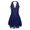 Navy Blue, variant on DPOIS Womens Rhinestone Figure Ice Skating Dress Sleeveles Ballet Dance Costume Black XXL