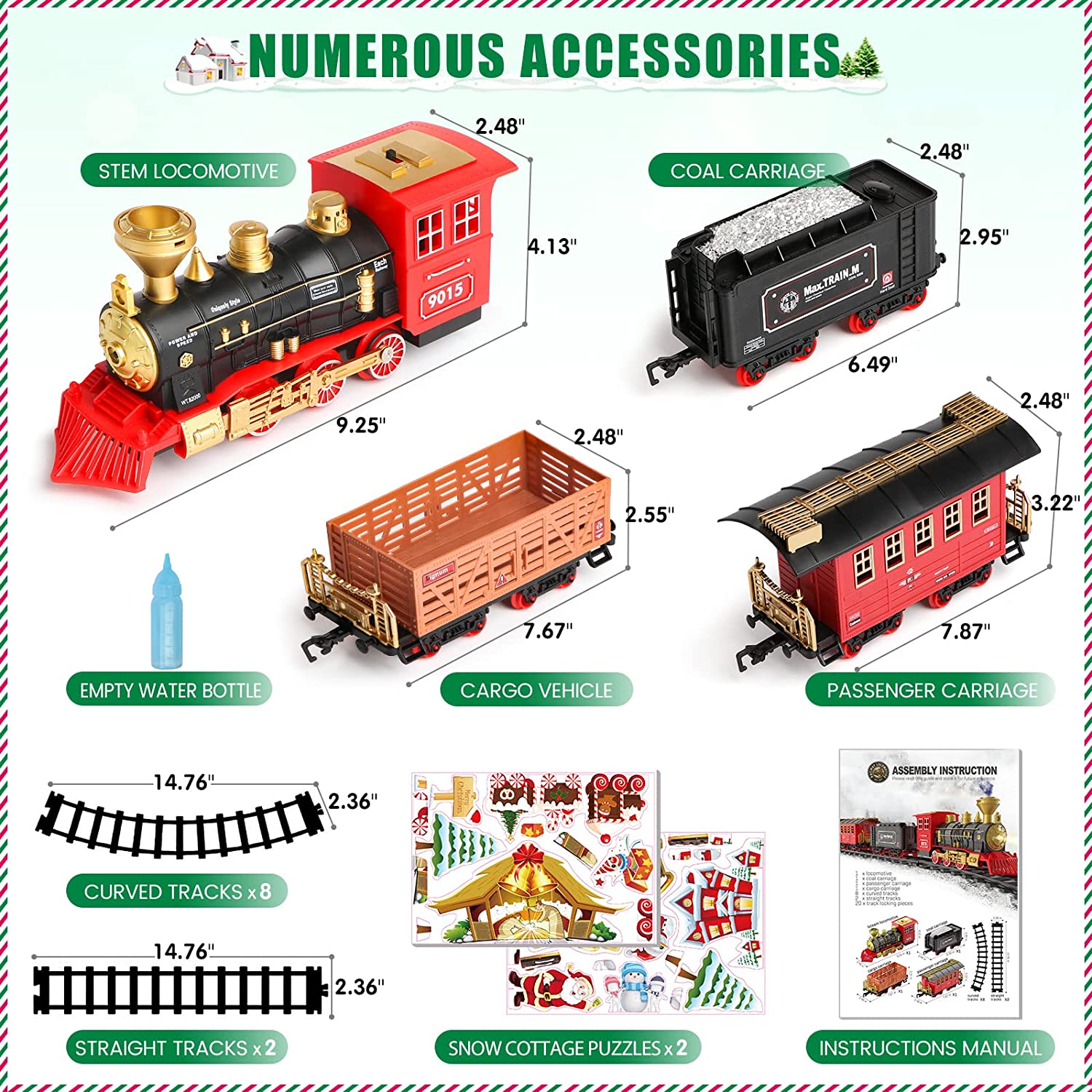 CARSKY Electric Steam Train Set with Locomotive photo 3