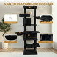 thumbnail image 2 of ZephyPaws 70in Large Cat Tree for Indoor Cats, Multi-Level Cat Tower with 2 Condos & Hammock, 7-Level Cat Activity Center with Sisal Scratching Posts - Heavy Duty Cat Furniture for Large Adult Cats, 2 of 7