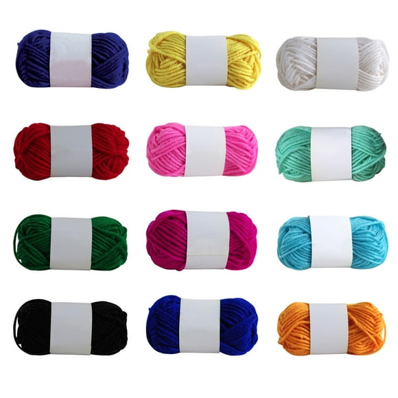 EGNMCR Wool Yarn 12 Colors Children's DIY Soft Acrylic Yarn Household Supplies Wool Yarn