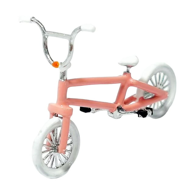 Escultura de modelo de bicicleta de resina, minibicicleta de carretera, juguetes, colecciones de interior, hogar rosado