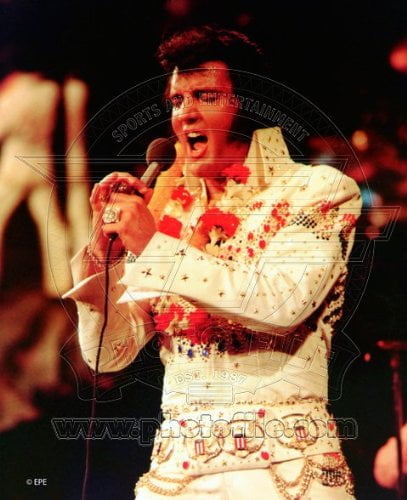 Elvis Presley On Stage B/W  8x10 Glossy Photo 