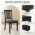 thumbnail image 6 of EOP Windsor Dining Chairs Set of 2, Modern Solid Wood Living Room Chairs, Armless High Back Kitchen chairs, Farmhouse Side Chairs for Kitchen and Dining Room with Non-Slip Foot Pads, Black, 6 of 9