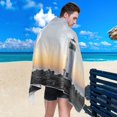 thumbnail image 5 of Coolnut Lighthouse Beach Towel, Sand Free Super Absorbent Oversized Travel Towel with Mesh Bag for Beach, Camping, Swimming, Holiday, 31 x 71 Inch Washcloth Gift, 5 of 7
