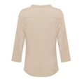 thumbnail image 3 of FashionOutfit Women's Basic Button Down Blouse w/ Ribbed Sides, 3 of 3