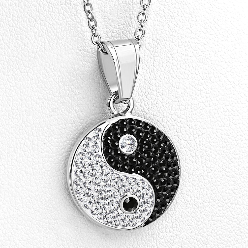 Details about   Yin and Yang White Black CZ Classic Pendant Necklace