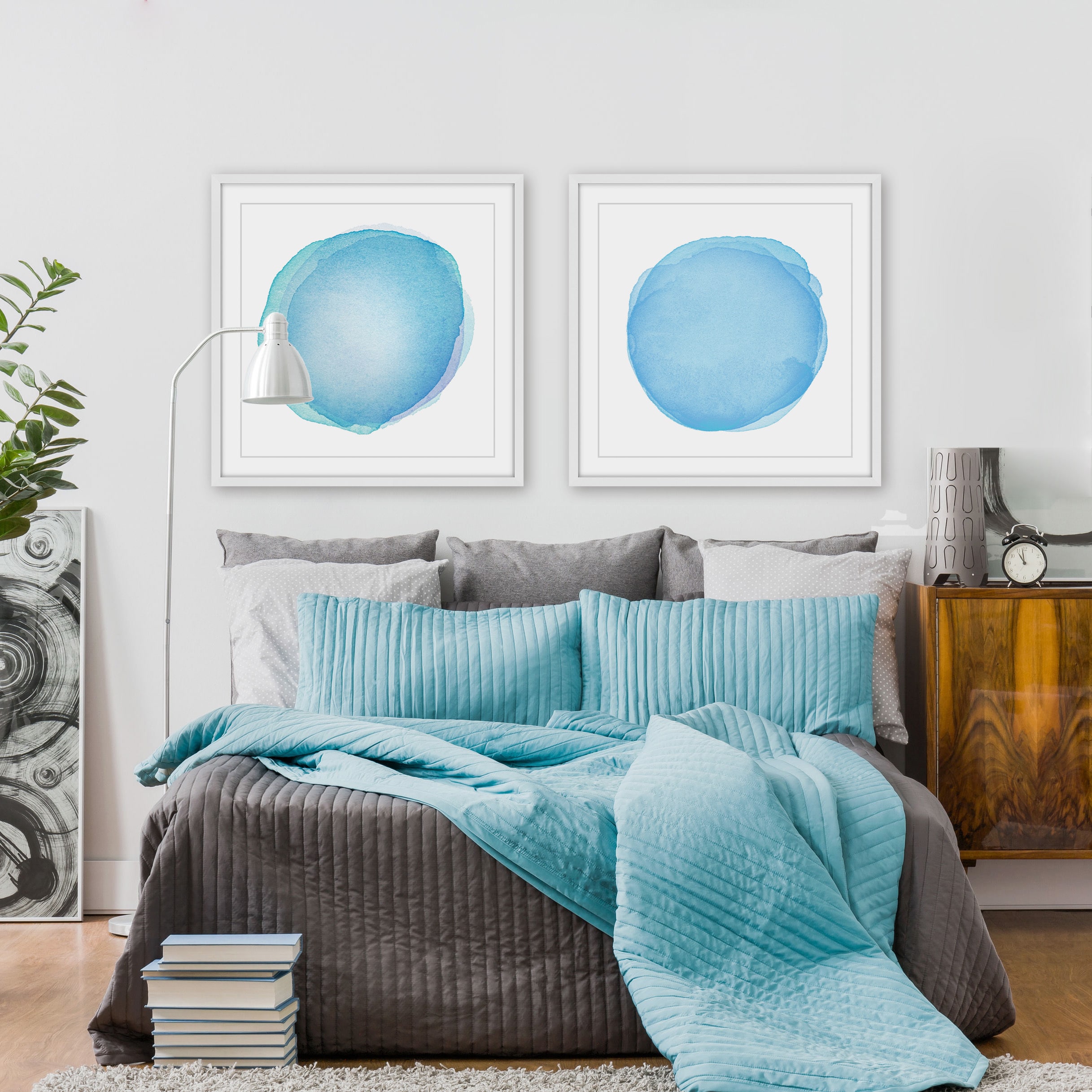 Blue Orbs Diptych