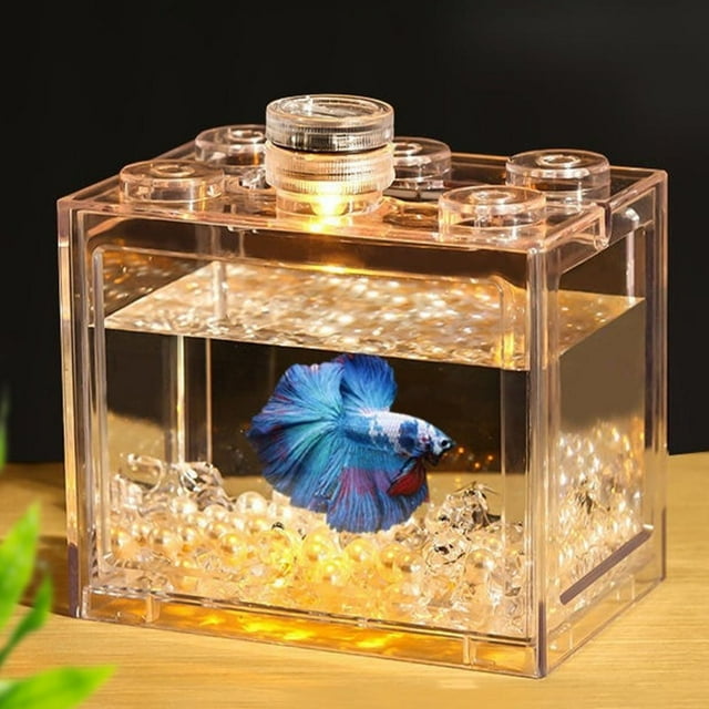Small Betta Fish , Aquarium Portable Transparent Easy To Change Water For Shrimp For Highly Transparent