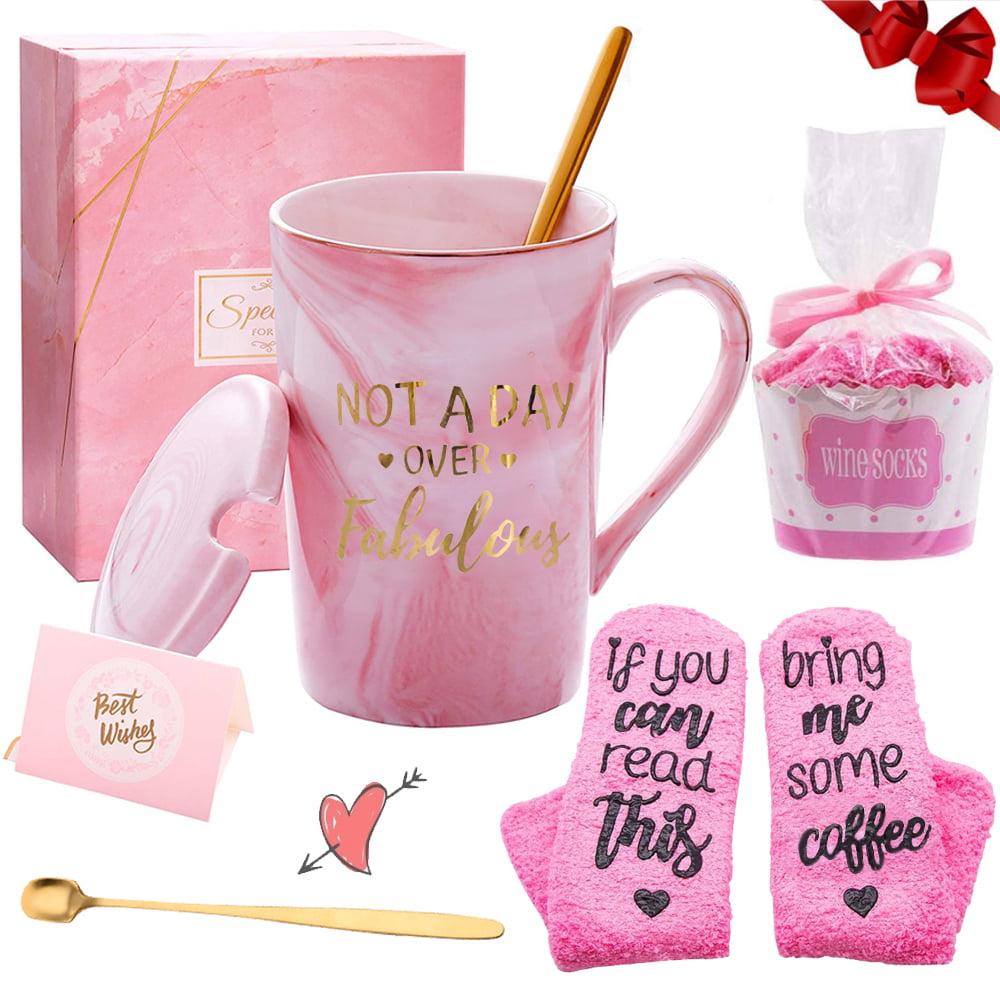 Valentine's Day Love Gifts Pink Coffee Mug Cute Gift for a Girlfriend  Teenage Girl Gift Ideas Christmas Stocking Fillers Secret Santa Tea 