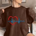 thumbnail image 2 of Happy Valentine's Day Sweatshirts for Women Cute Glitter Heart Pullover Top Fleece Long Sleeve Tops, 2 of 4