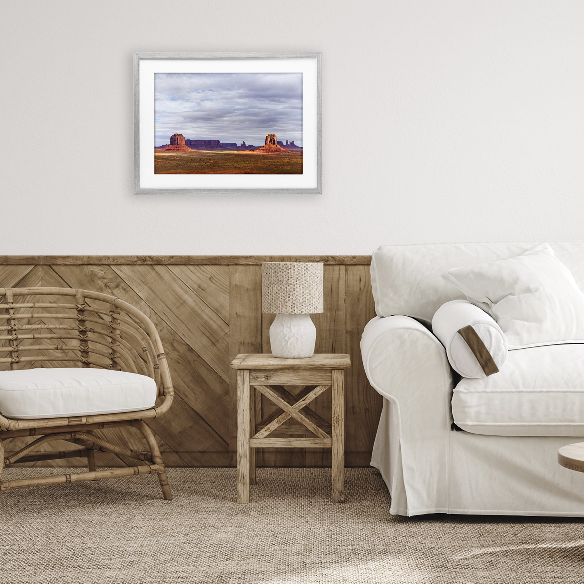 Stupell Industries Monumental Desert Buttes & Mesas Gray Framed Print Under Glass, design by Shelley Carlisle