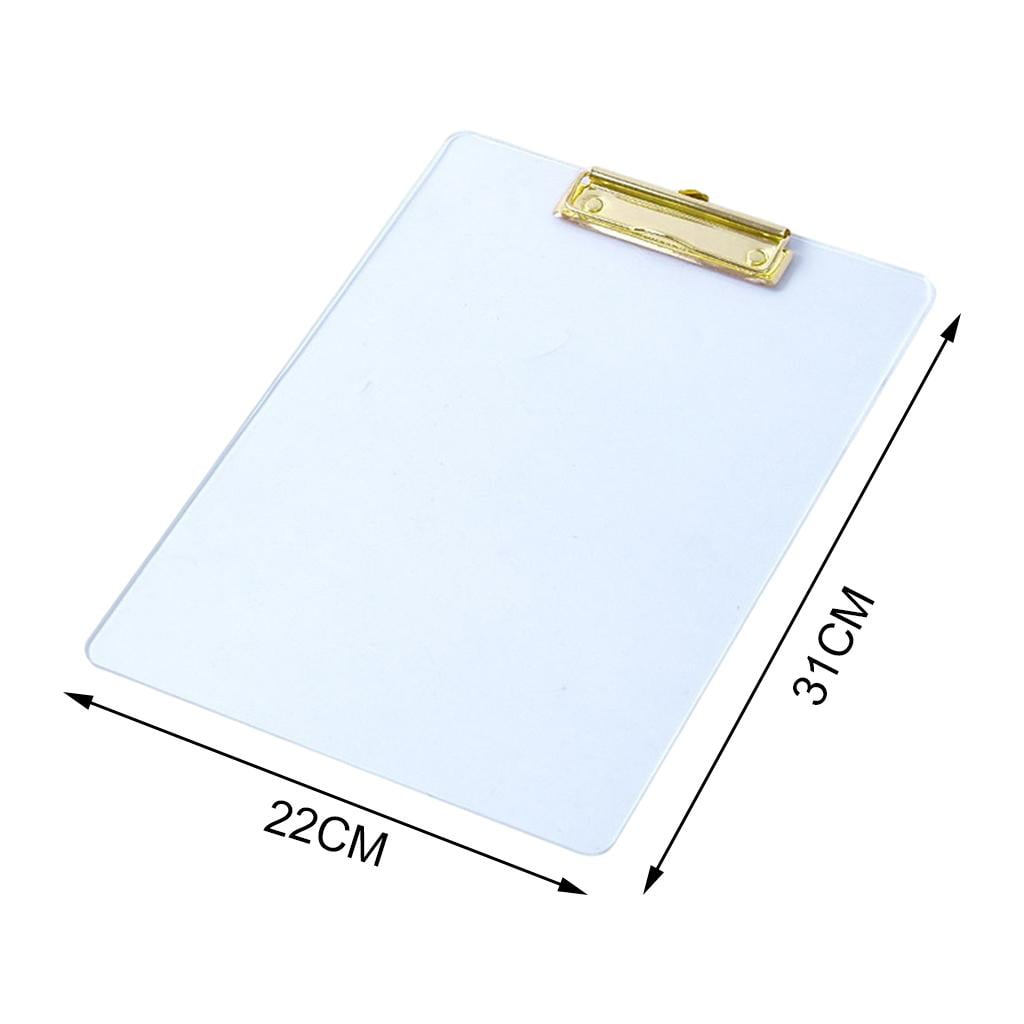 colaxi 2xPortable Clipboard A4 Multifunctional Stationery for Memo A4 Paper Notes Matte Gold