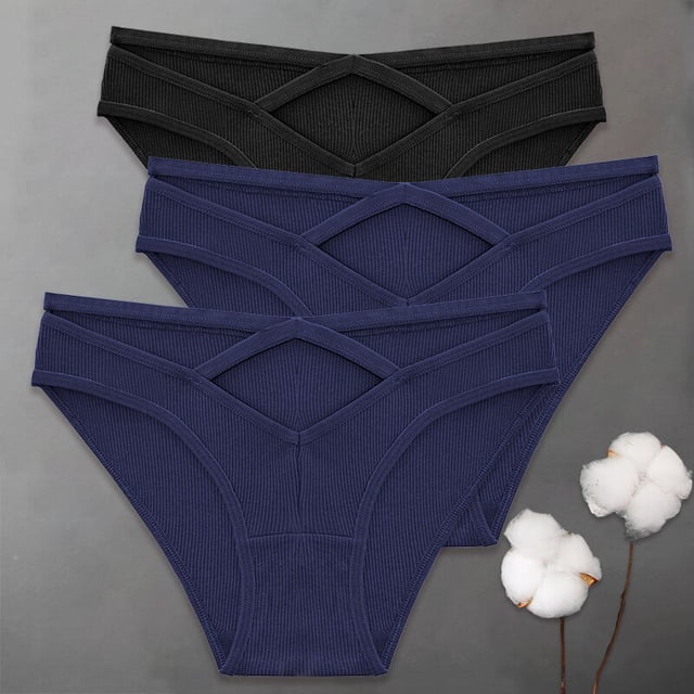 FINETOO 3 unids/set S-XL bragas de algodón Sexy para mujer, lencería con tiras cruzadas, ropa interior para chica, 6 colores sólidos, Tangas para mujer Tan Jianjun unisex