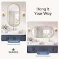 thumbnail image 3 of GIANNA 24"x48" Oval Bathroom Mirror – Metal Frame, Elliptical Wall Mirror for Vanity, Gold, 3 of 5