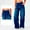 Dark Blue, variant on Women's High-Waisted Pull-On Wide Leg Jeans, Stretchy Elastic Waist Baggy Straight Leg Denim Pants with Pockets, Casual Comfort Fit Trousers, 4 Colors, Sizes XS-XL