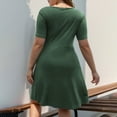 thumbnail image 3 of UPPADA Women Plus Size Maxi Dress Cocktail Wedding Guest Dress Short Sleeve Wrap V Neck Formal Dress High Low Split Ruffle Long Dress for Curvy Women Green,XXXL, 3 of 7