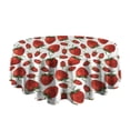 thumbnail image 5 of Red Strawberry Plants Fruit White Pattern Round Tablecloth 60"x60",Wrinkle Wipeable Table Cloth for Kitchen Dining Room Picnic Patio Party, 5 of 6