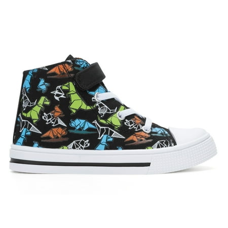 Kids Toddler Sneakers for Boys Girls High Top Walking Canvas Shoes with Easy Wear Strap Size 12