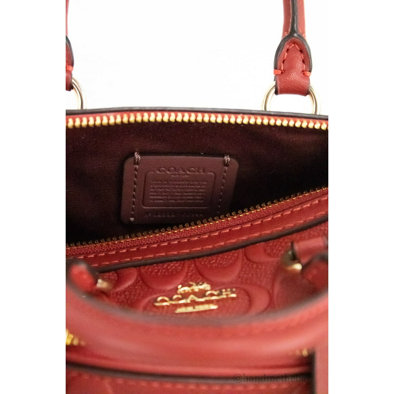 Coach (CC944) Mini Rowan 1941 Red Embossed Logo Leather Crossbody Handbag