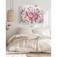 thumbnail image 3 of Watercolor Pink Floral Wall Art for Living Room,Canvas Picture Wall Decor for Bathroom Bedroom,Spring Romantic Roses Butterfly Painting Artwork for Office Kitchen Hallway Dining Room Decor 16"x20", 3 of 8