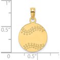 thumbnail image 3 of 14K Polished and Textured Flat Baseball Charm Yellow Gold Material Beautiful Breathtaking Unique Inspired by artistry and crafted with passion, 3 of 4