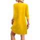 thumbnail image 5 of TaTaai Women's Solid Color V-Neck Three Quarter Sleeve Dress Casual Fashion Elastic Cuffs Soft Comfortable Polyester Fabric Versatile Midi Dress for Spring Summer Daily Dating Party Work Gift, 5 of 6