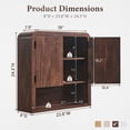 thumbnail image 3 of Aitjunz 23" W Bathroom Wall Storage Cabinet, Wood Medicine Cabinet with Doors and Adjustable Shelf, Over the Toilet Storage Cabinet for Bathroom, Laundry Room and Kitchen, Brown, 3 of 8