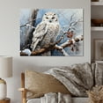 thumbnail image 2 of Designart "Snowy Owl s Winter Landscape" Animals Metal Art Print, 2 of 5