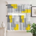 thumbnail image 6 of Abstract Art Curtain Valances Set Yellow Grey Graffiti Painting Mottled Texture Kitchen Curtains 36&nbsp;inch Length Rod Pocket Valance and Tiers 3 Piece Set Small Bedroom Bathroom Laundry Decor, 6 of 9