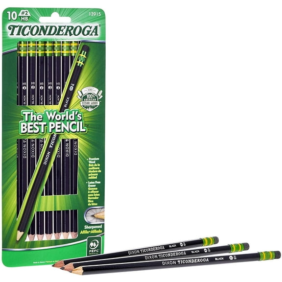 Dixon Ticonderoga Pencils, Pre-Sharpened, #2 Lead, Yellow, Multipack Count 12 Pack