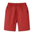 thumbnail image 4 of Boys School Uniform Shorts Elastic Waist Chino Shorts Classic Wedding Daily Shorts Red, 4 of 8