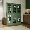thumbnail image 3 of 100% Solid Wood 48.5" Pantry China Cabinet with Clear Glass Doors, 2-Drawers and Adjustable Shelves, 3 of 4