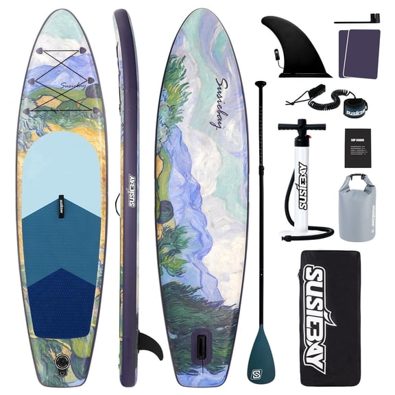 Rayocon Inflatable Paddle Board for Adults, 10'6" Stand Up Paddle Board, Wide Stable Touring SUP with Pump and Dry Bag