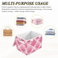 thumbnail image 7 of Pink Floral Design Decoration Large Storage Bins with Linen Collapsible Lid Storage Box 16.7 x 12.6 x 11.8in, 7 of 7
