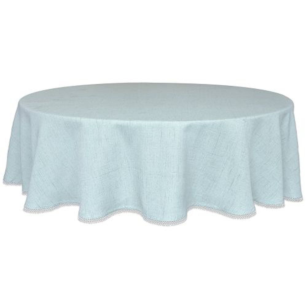 Lenox French Perle Solid Round Tablecloth, Ice Blue, 70