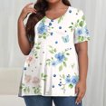 thumbnail image 2 of Pisexur Printemps Tops for Women 2025 Women Mode Été Imprimé Régulier Women Manches Courtes Col Rond Womens Tops Multicolore,TG, 2 of 7
