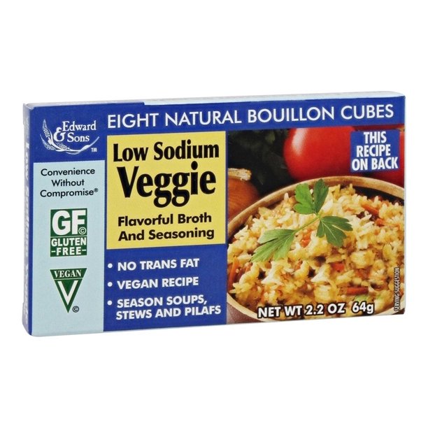 Edward Sons Low Sodium Vegetable Bouillon Cube 2.2 Oz (pack Of 12