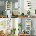 thumbnail image 3 of Capri Over The Toilet Storage Shelf, 4-Tier Freestanding Bathroom Organizers and Storage, above Toilet Space Saver Rack with Adjustable Shelves, Toilet Paper Holder and 3-Hooks, White, 3 of 10