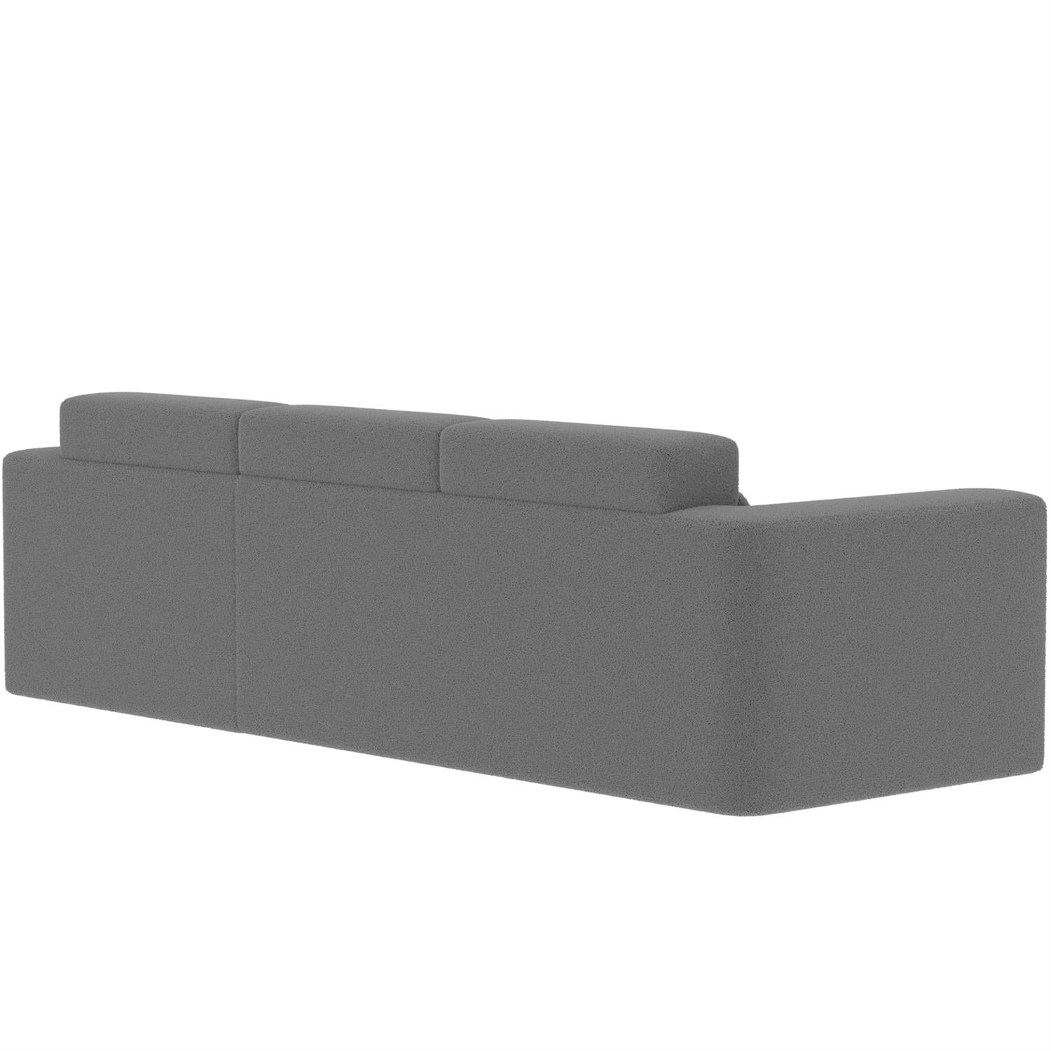 Demi Bonn 109" Modern Modular Sectional Sofa, Cozy Teddy Fabric L Shaped Couch with Chaise, 3-Seater Corner Sofa with Pillows for Apartments, Gray