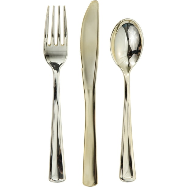 Metallic Gold Assorted Cutlery