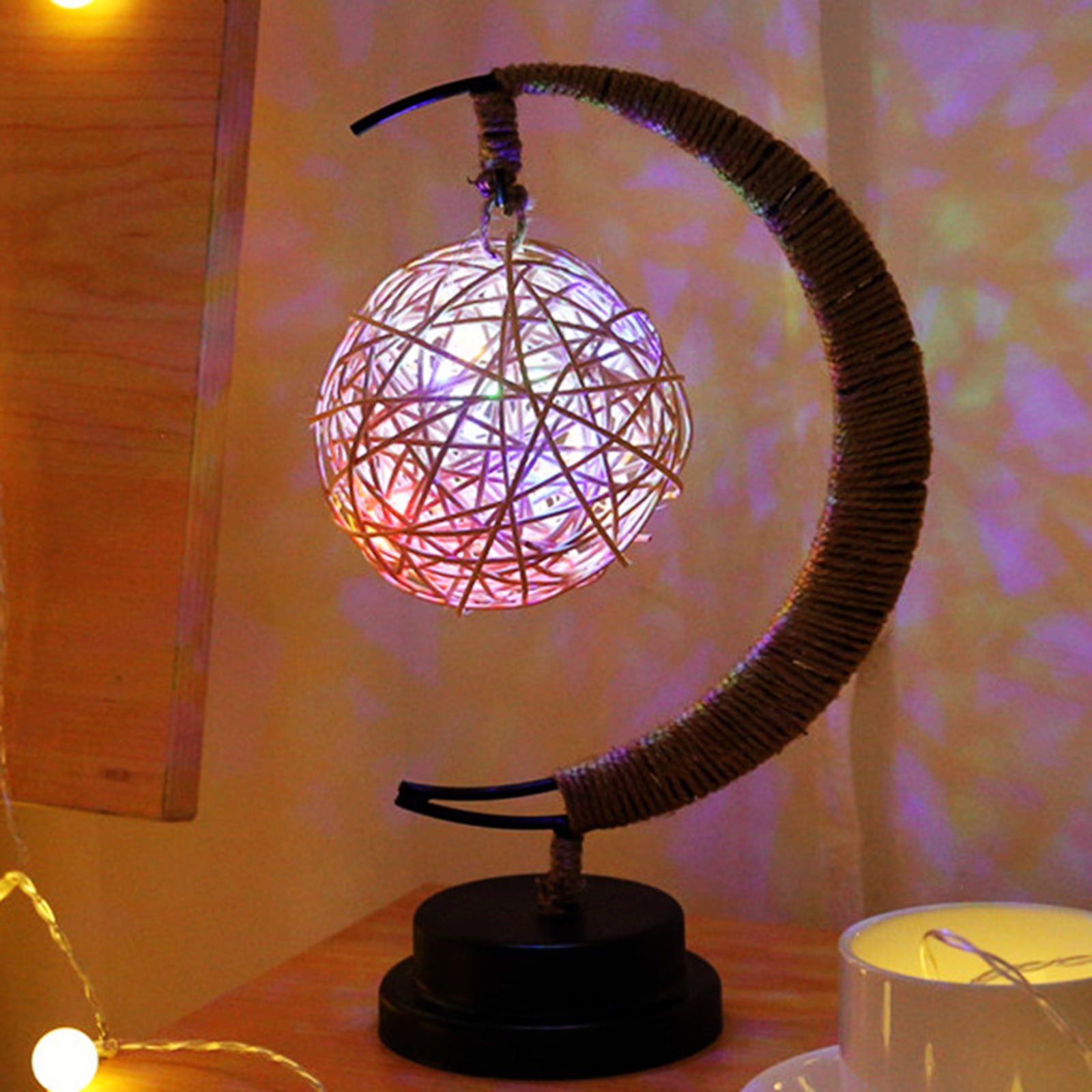 LED Night Light 3D Moon Lamp Gift Bedroom Lamp Moonlight Table Lamp Home Battery 