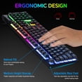 thumbnail image 3 of CHONCHOW 4-in-1 Wired Gaming Bundle - Rainbow Backlit Keyboard, 4800 DPI Ergonomic Mouse, Noise Cancelling Headset & Large Mouse Pad, Compatible with PC, PS4, PS5, Xbox One, Mac, 3 of 4