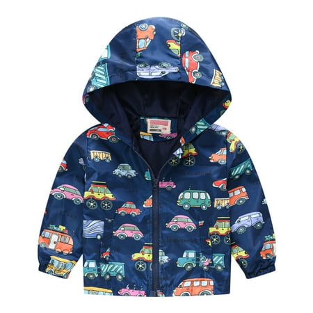 

TAIAOJING Toddler Cute Jacket Baby Zipper Autumn Boys Print Windproof Coat Hooded Grils Kids Boys Coat Warm Outwear 3-4 Years