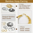 thumbnail image 5 of U7 Women Large Big Hoop Earring Stainless Steel Gold Plated Bamboo Earrings 60mm Christmas Anniversary Gift for Mother Wife, 5 of 8
