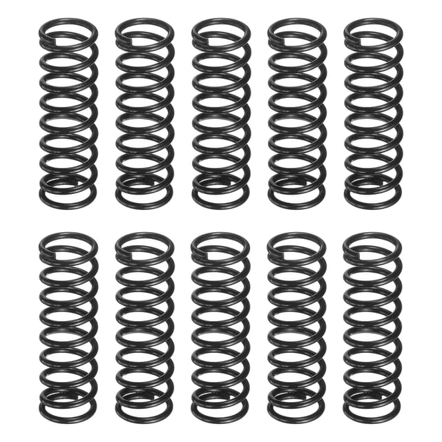 Resortes de compresión Uxcell, 10 mm de diámetro exterior, 1.2 mm de tamaño de alambre, 30 mm de longitud, construcción de acero para resortes, negro