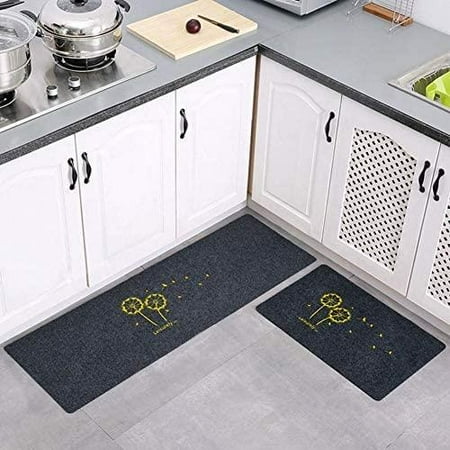 

Kitchen Mat [2 PCS] - Cushioned Anti-Fatigue Kitchen Rug Non-Slip Kitchen Mats for Kitchen Floor Home Office